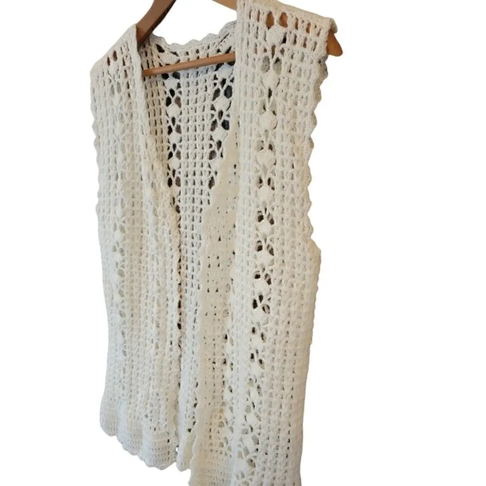 Vintage Handmade Knitted/Crochet Cardigan/Vest